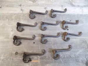 10 Cast Iron Rustic Acorn School Hat Coat Rack Hall Tree Hooks 3 1/2" Craft Home Decor Vintage Look