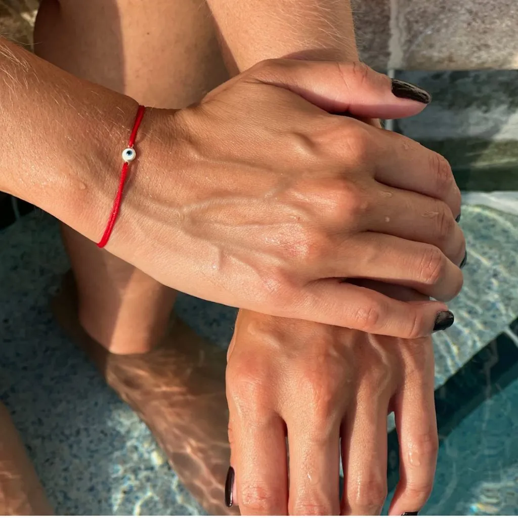 14K Gold Vermeil Evil Eye Red String Protection Bracelet