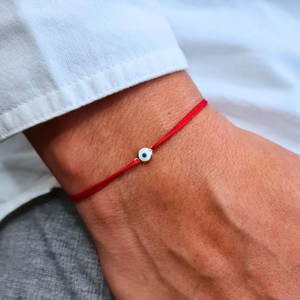 14K Gold Vermeil Evil Eye Red String Protection Bracelet