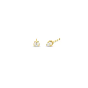 14k Prong Pearl Studs | June Birthstone