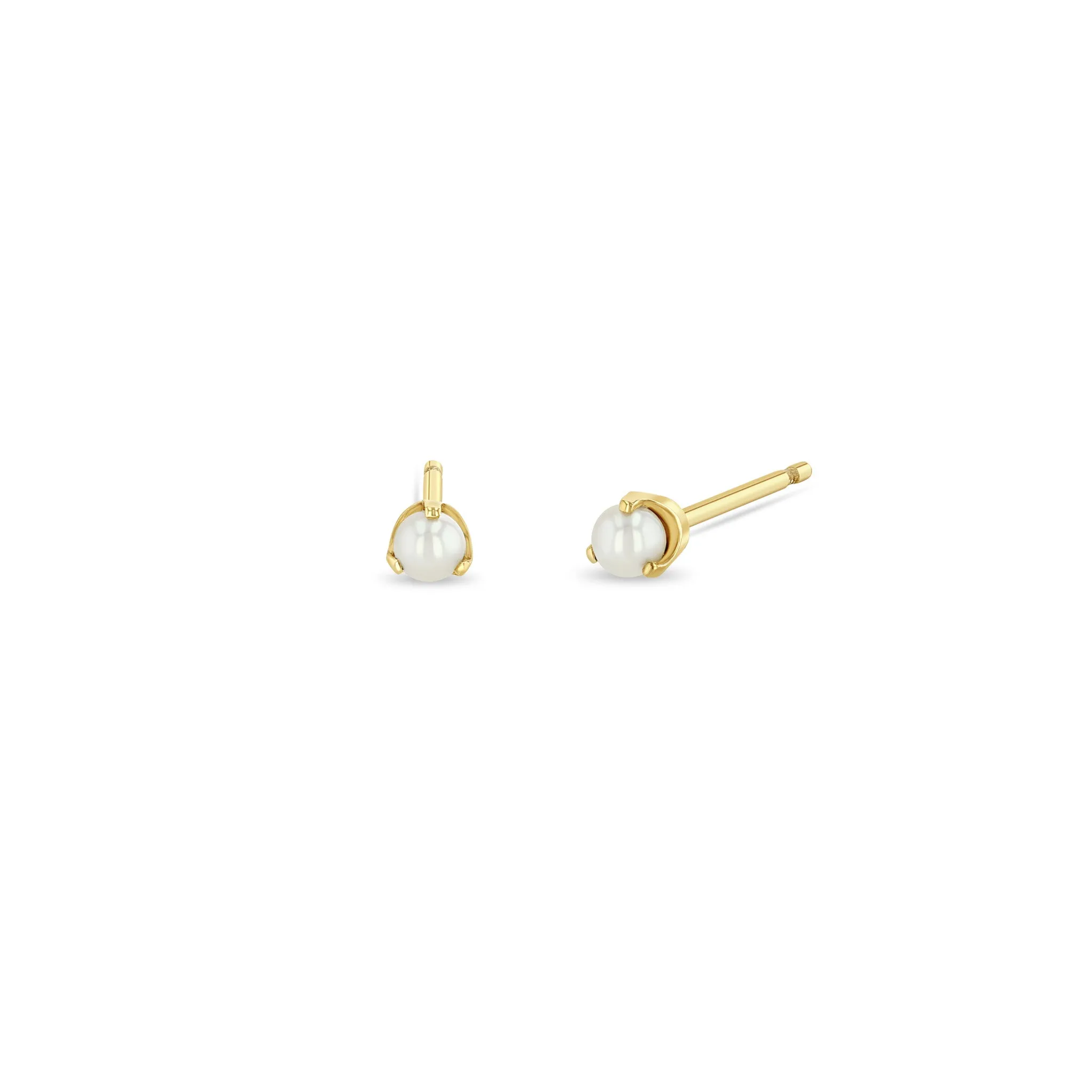 14k Prong Pearl Studs | June Birthstone