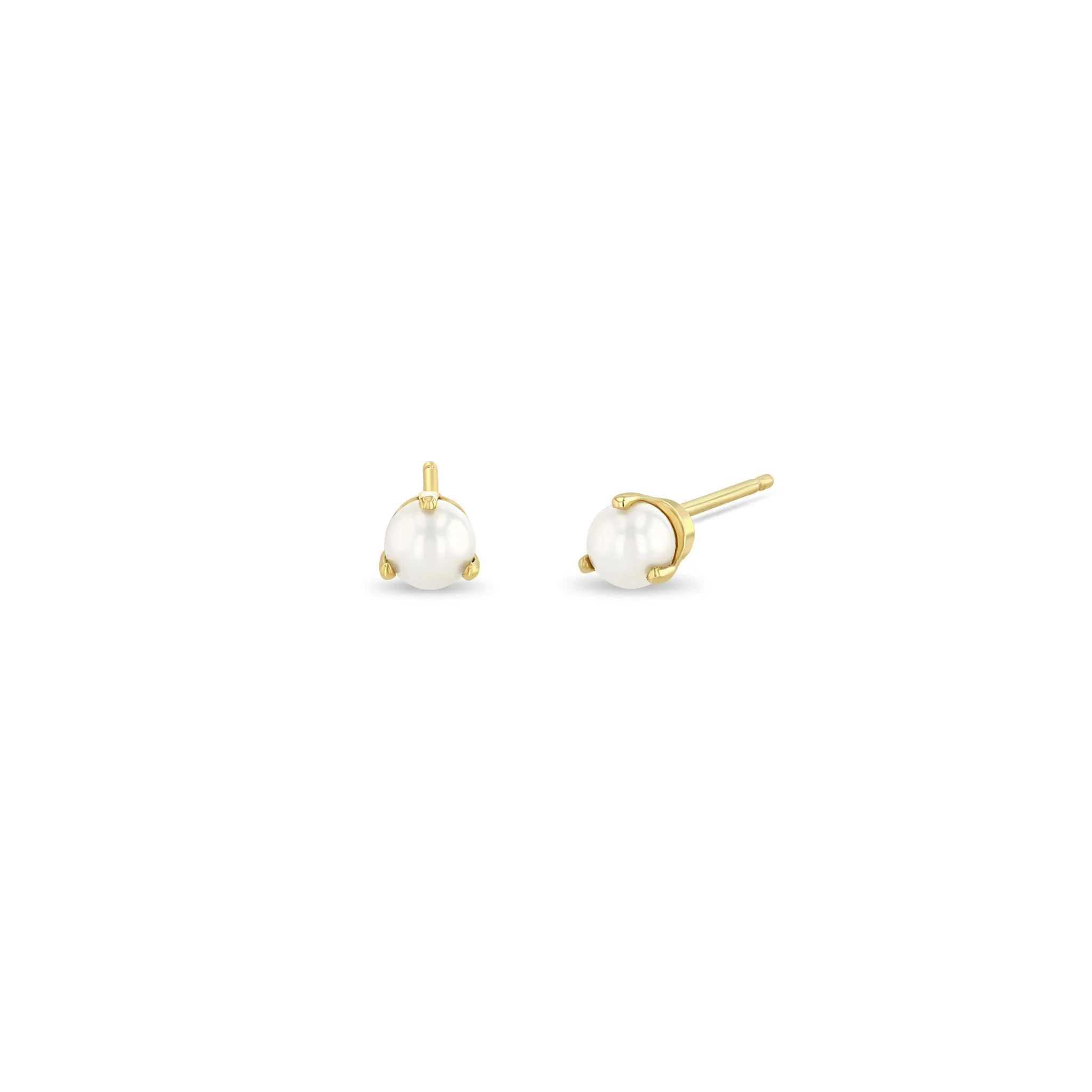 14k Prong Pearl Studs | June Birthstone