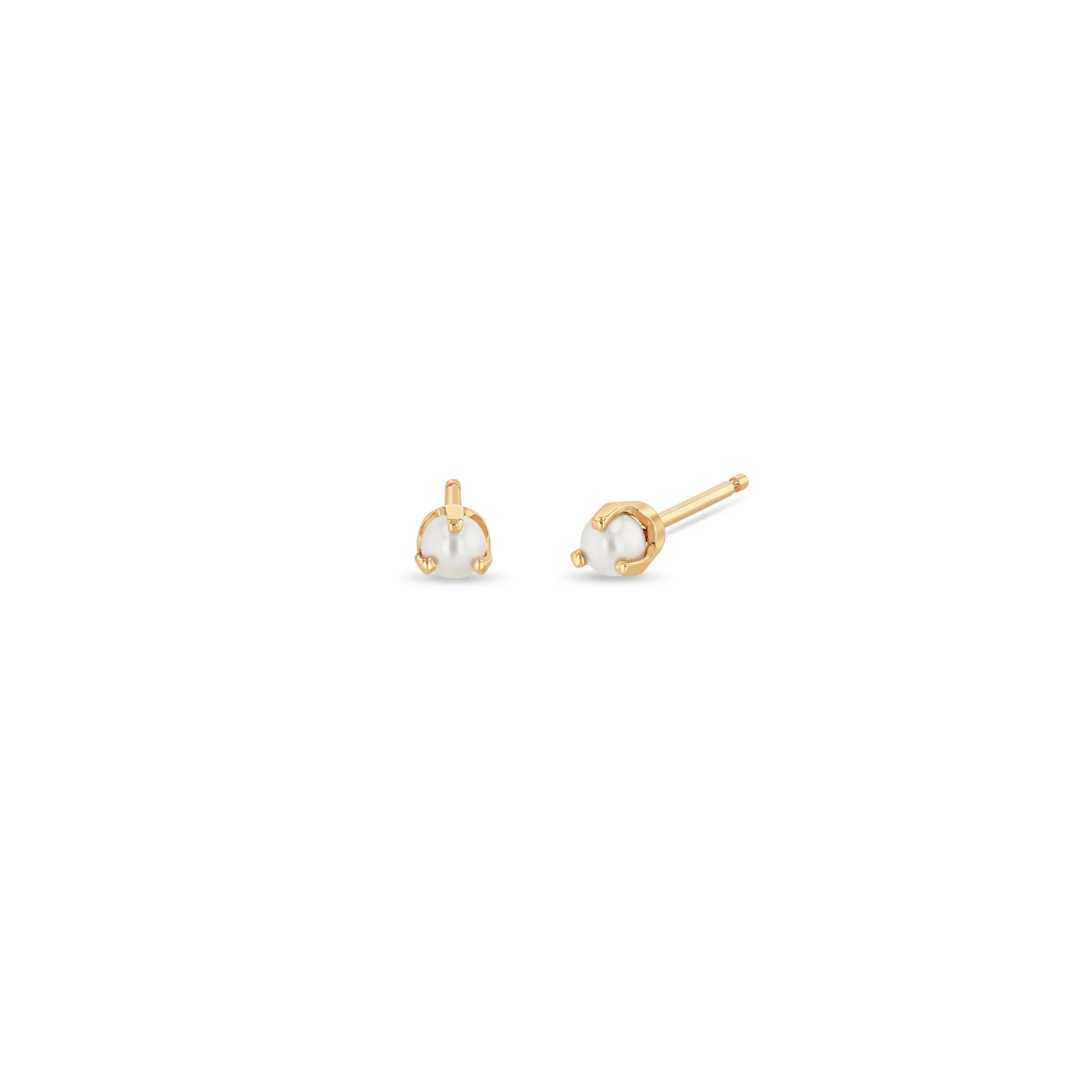 14k Prong Pearl Studs | June Birthstone