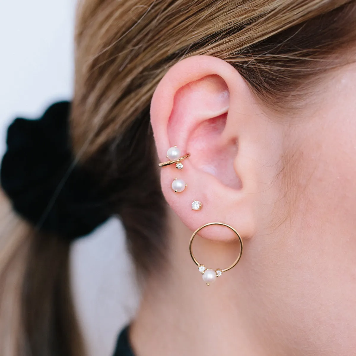 14k Prong Pearl Studs | June Birthstone
