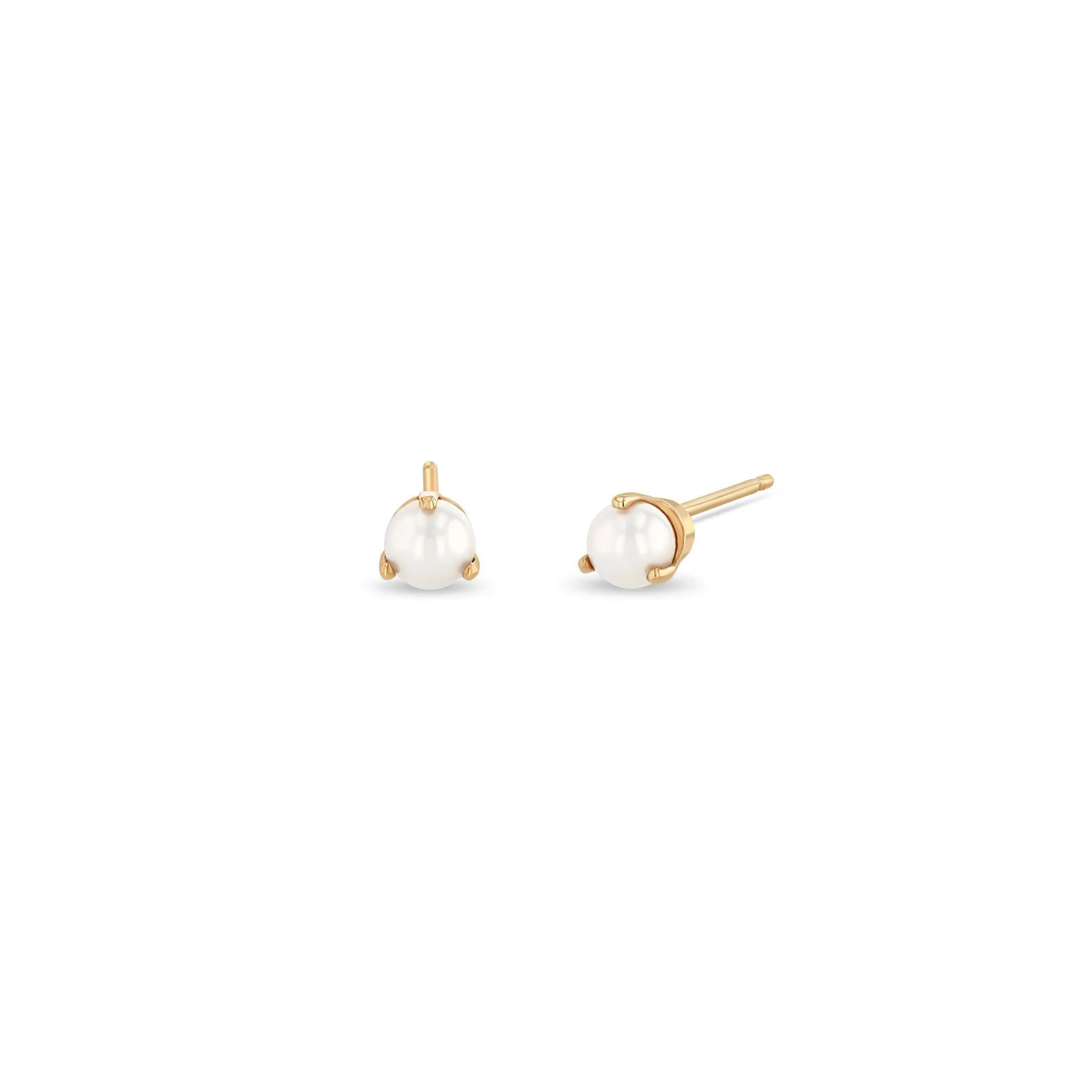14k Prong Pearl Studs | June Birthstone