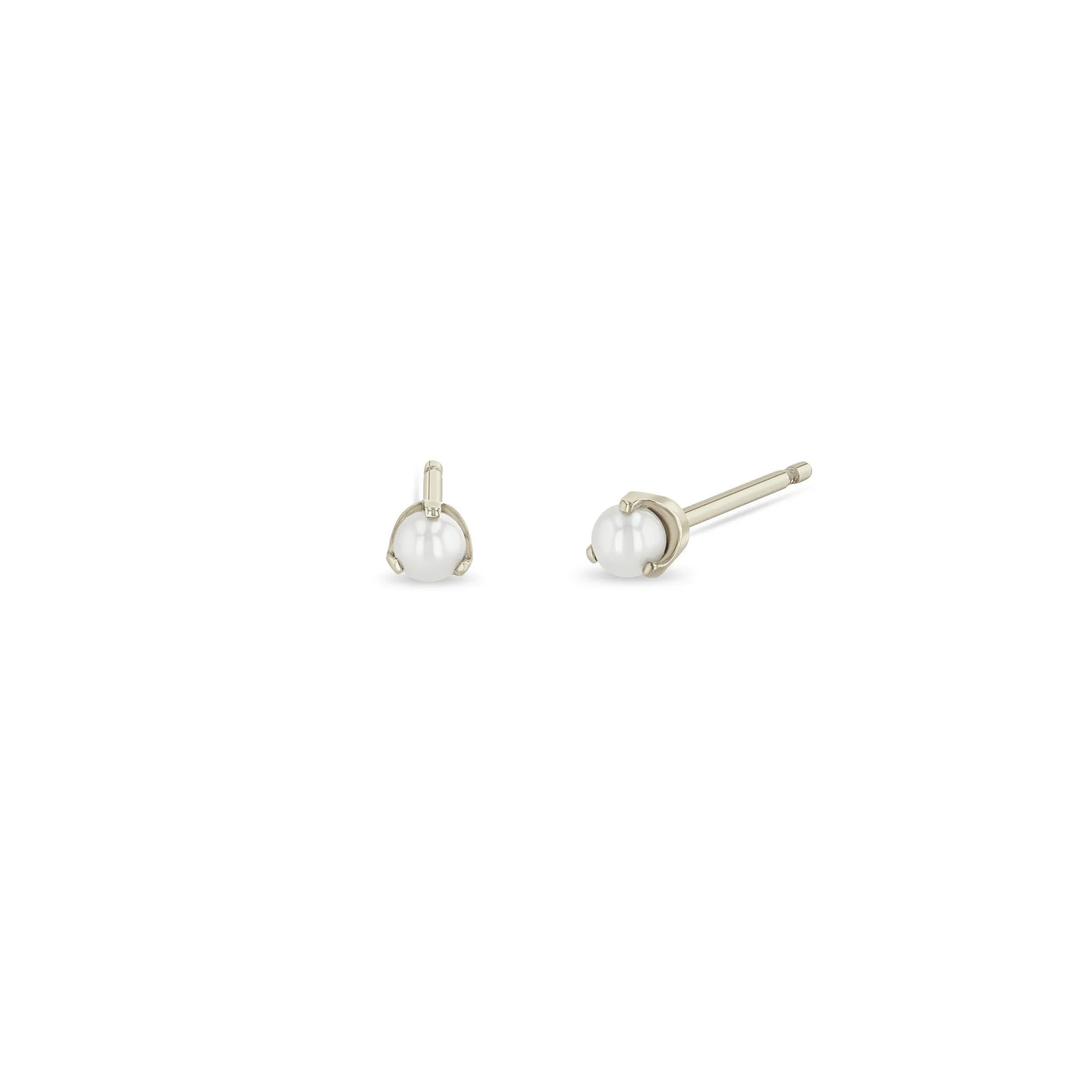14k Prong Pearl Studs | June Birthstone