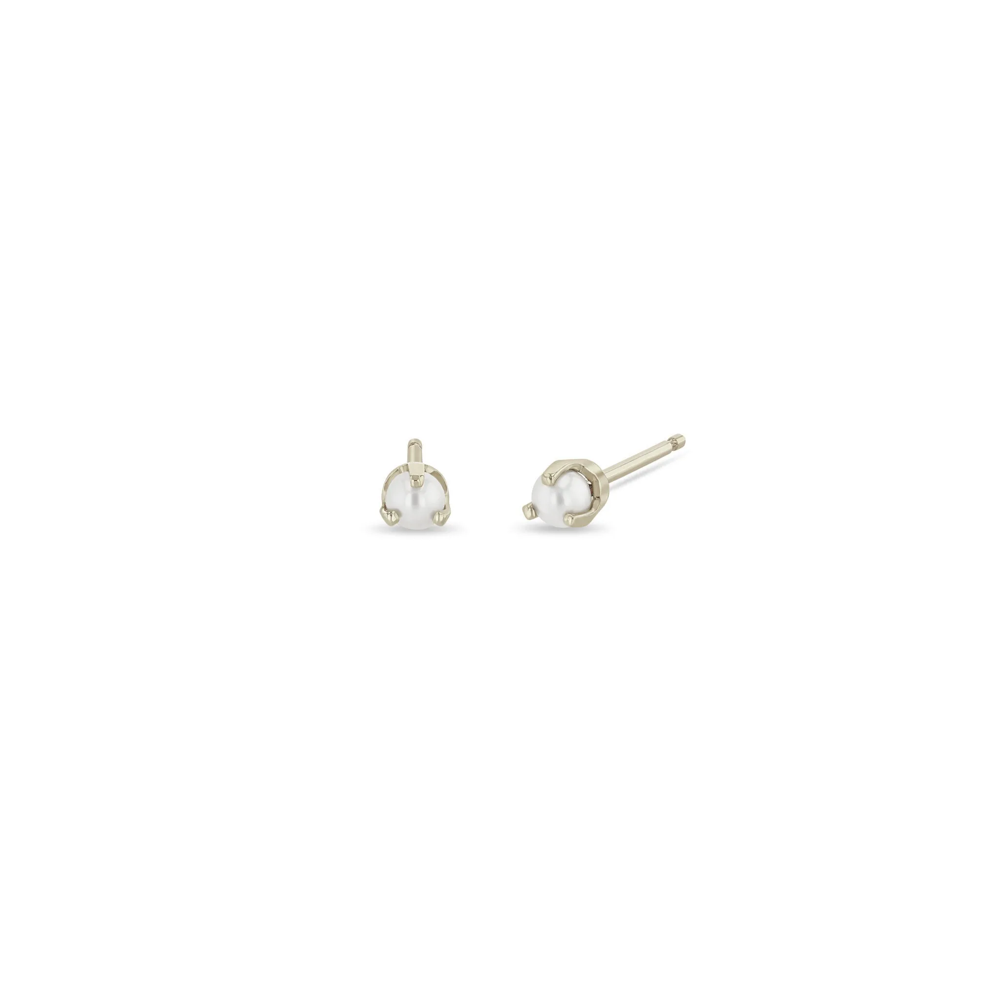 14k Prong Pearl Studs | June Birthstone