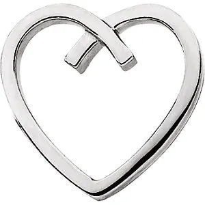 14k White Gold Heart Chain Slide