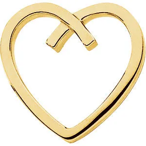 14k Yellow Gold Heart Chain Slide