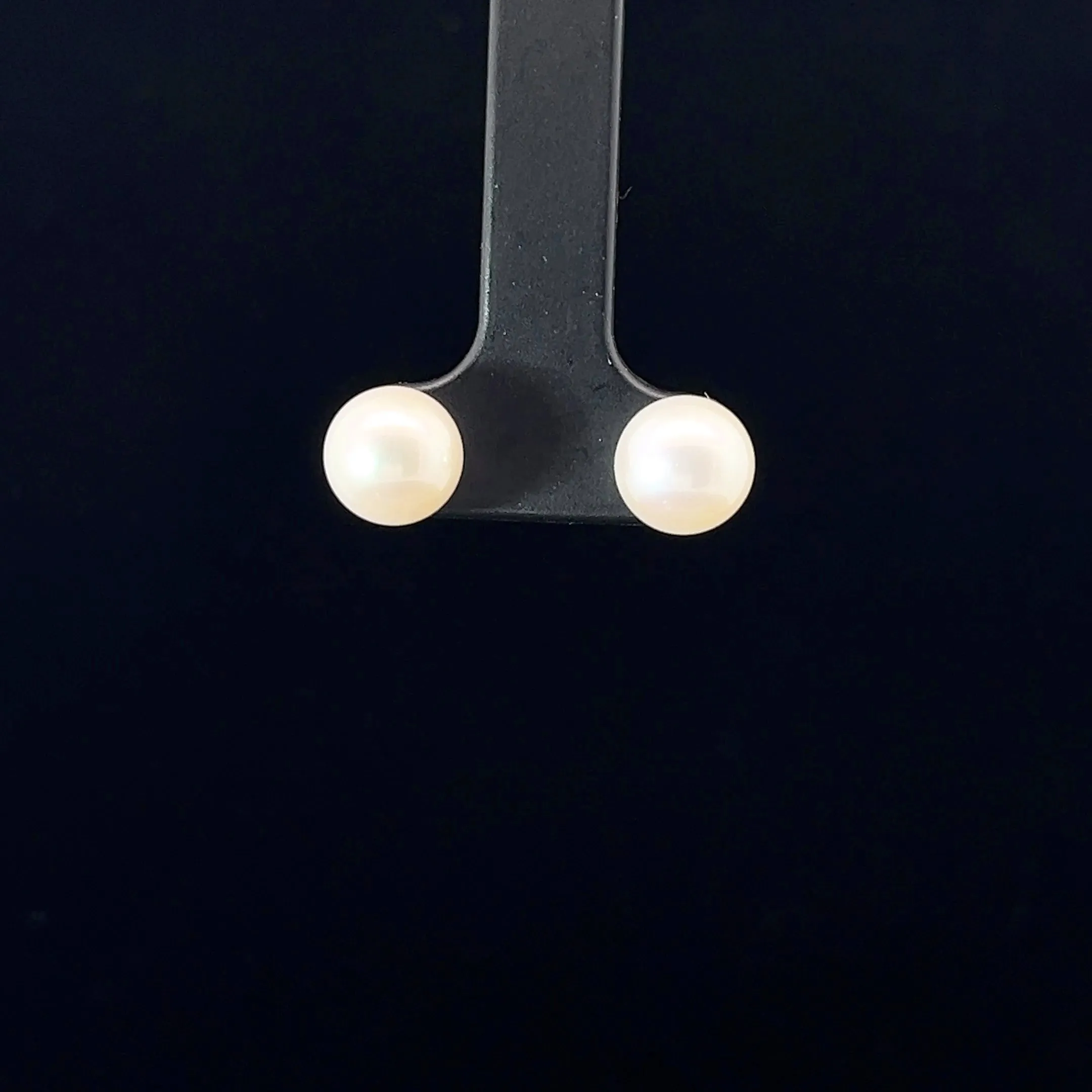14k Yellow Gold Pearl 8mm Fresh Water Pink or White  Stud Earrings
