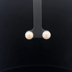 14k Yellow Gold Pearl 8mm Fresh Water Pink or White  Stud Earrings