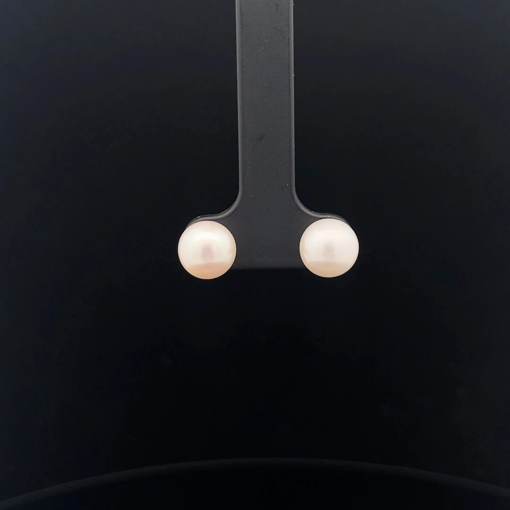 14k Yellow Gold Pearl 8mm Fresh Water Pink or White  Stud Earrings