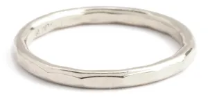 1.5mm Solid Hammered Band - White Gold