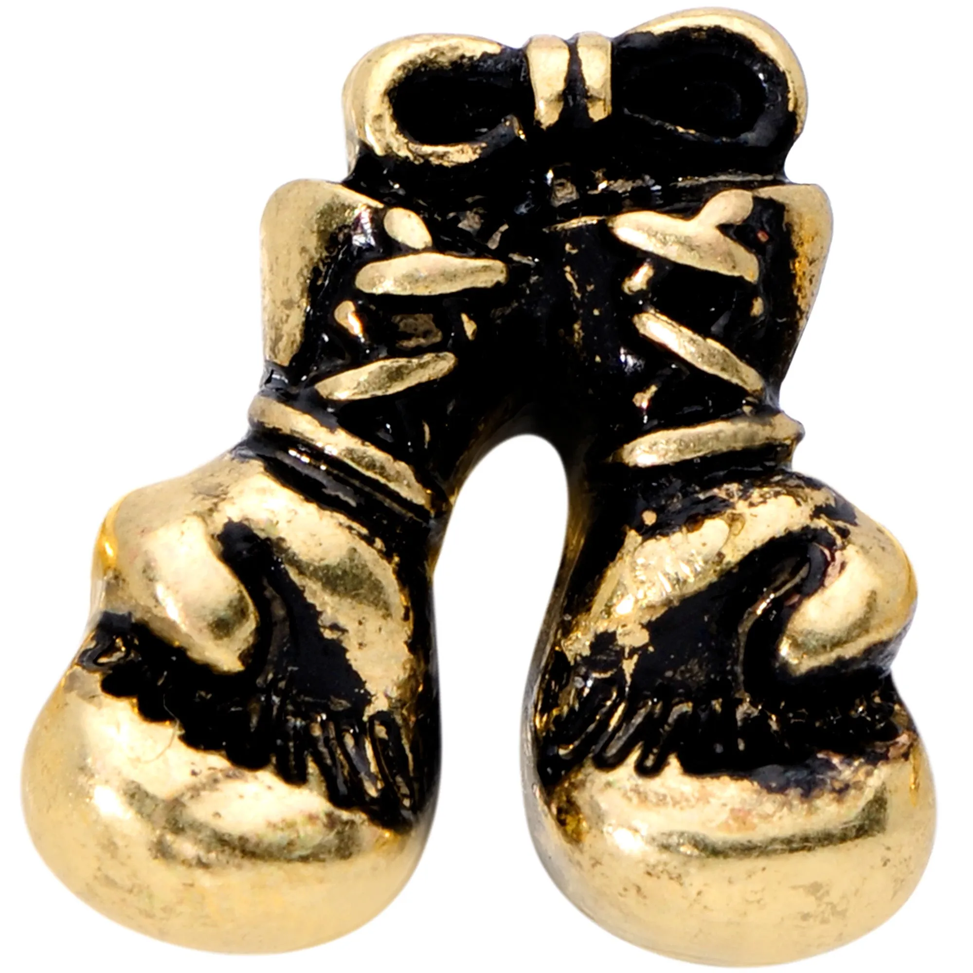16 Gauge 1/4 Gold Tone Boxing Gloves Cartilage Tragus Earring