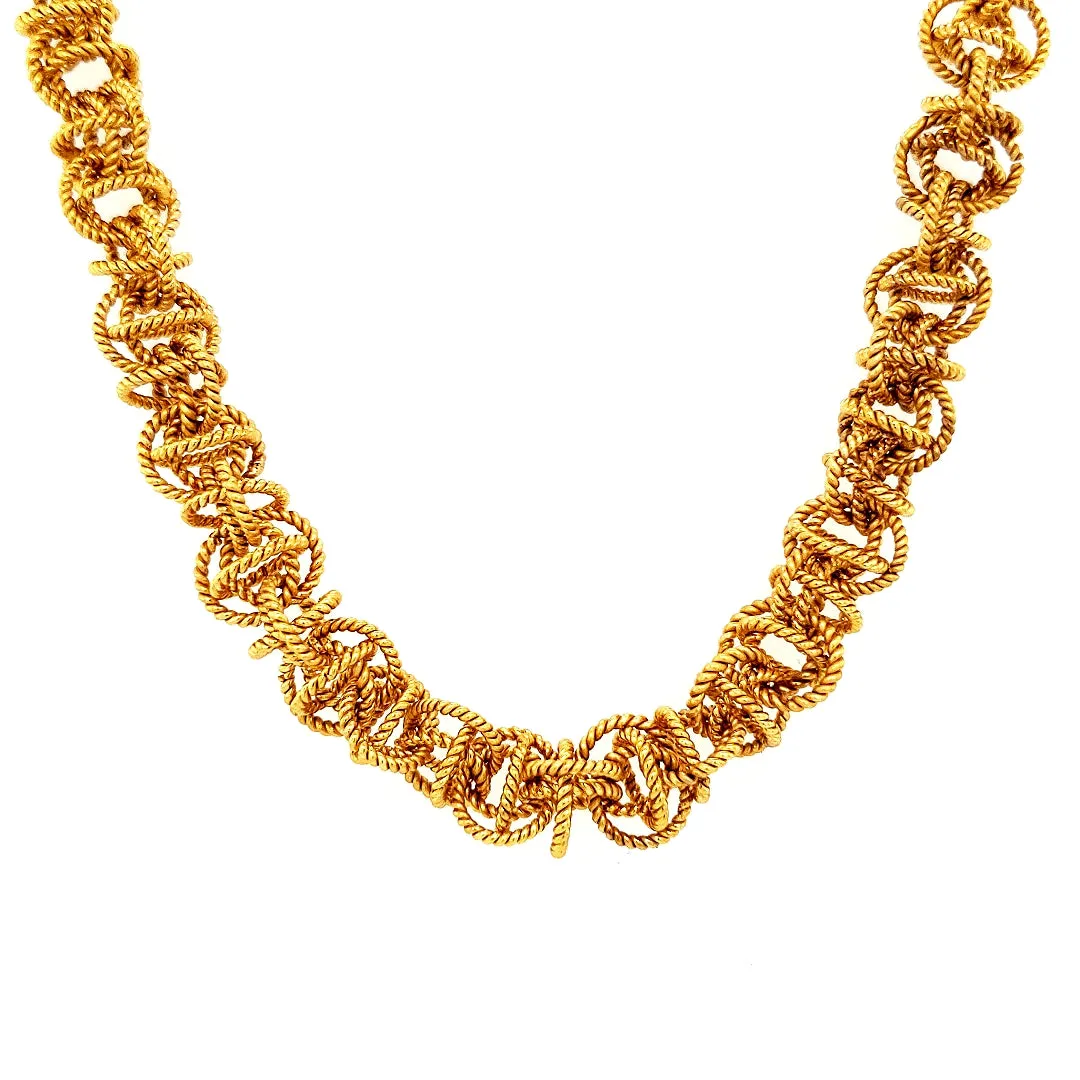 18.5" Handcrafted 24K Gold Vermeil 10mm Saturn Necklace with Toggle Clasp