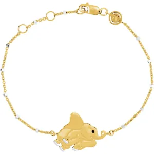 18k Yellow Gold Vermeil Elephant 7.5" Bracelet for Strength