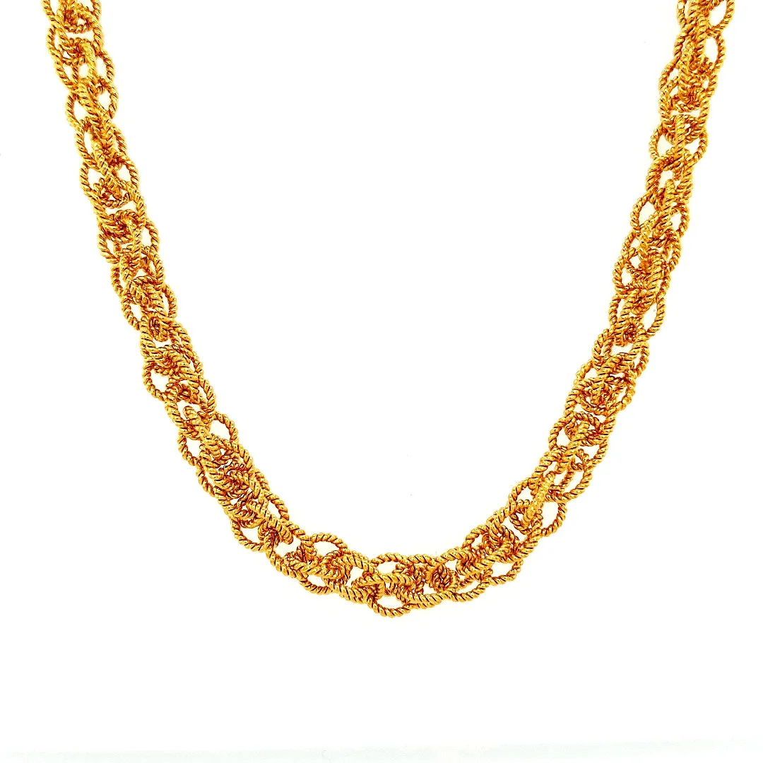 18" Handcrafted 24K Gold Vermeil 7mm Spinner Necklace with Toggle Clasp