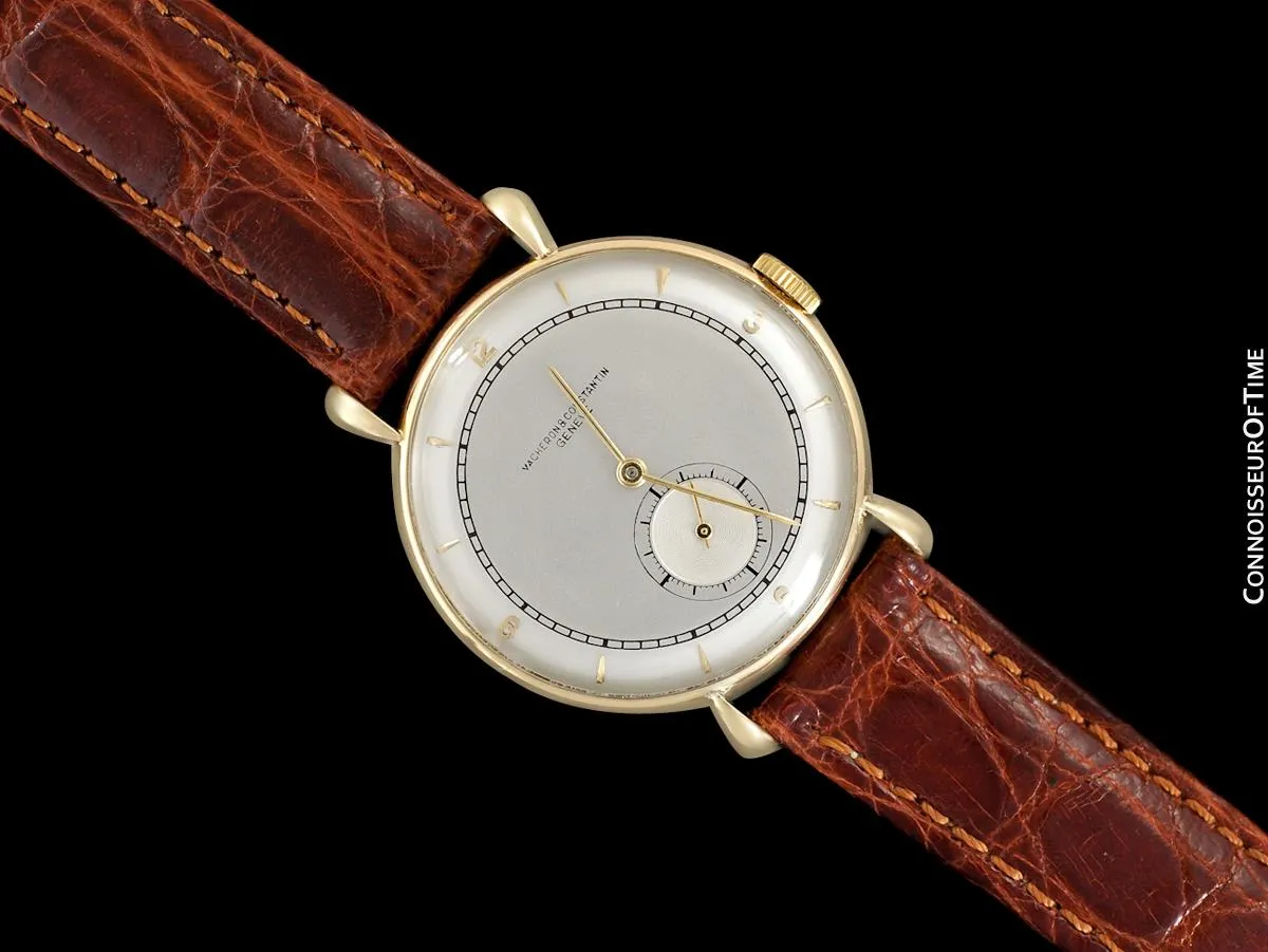 1940's Vacheron & Constantin Vintage Mens Watch, Large Size with Tear Drop Lugs - 18K Gold