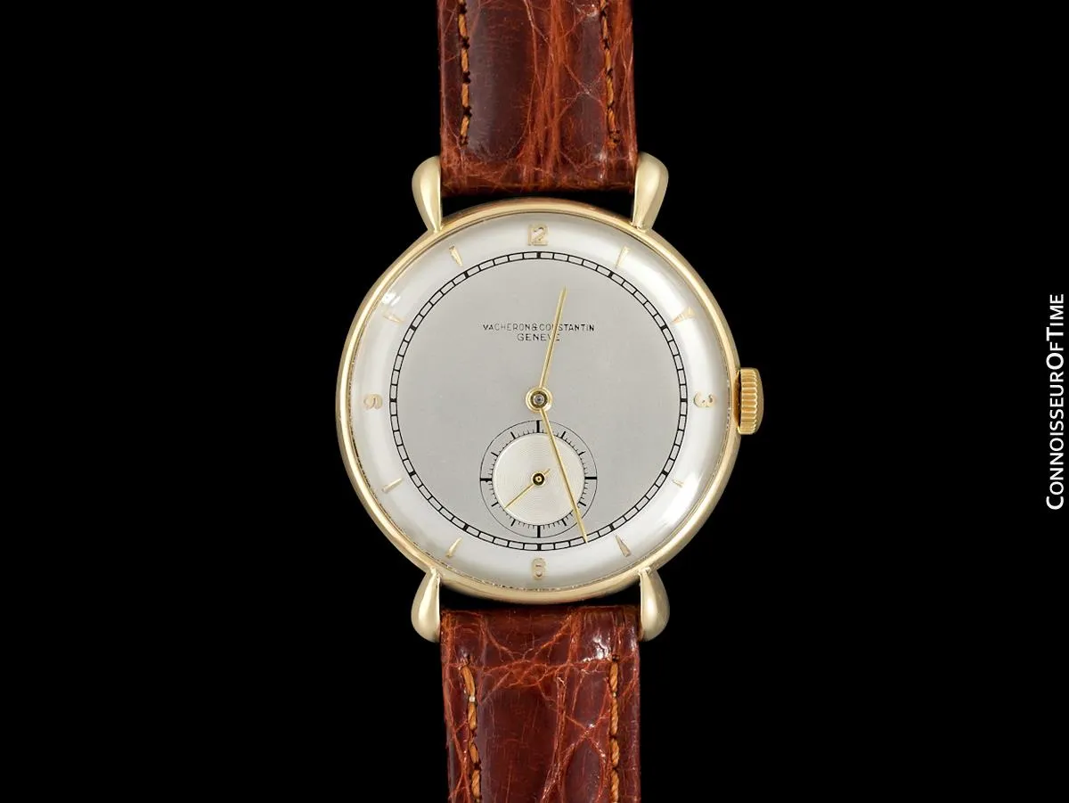 1940's Vacheron & Constantin Vintage Mens Watch, Large Size with Tear Drop Lugs - 18K Gold