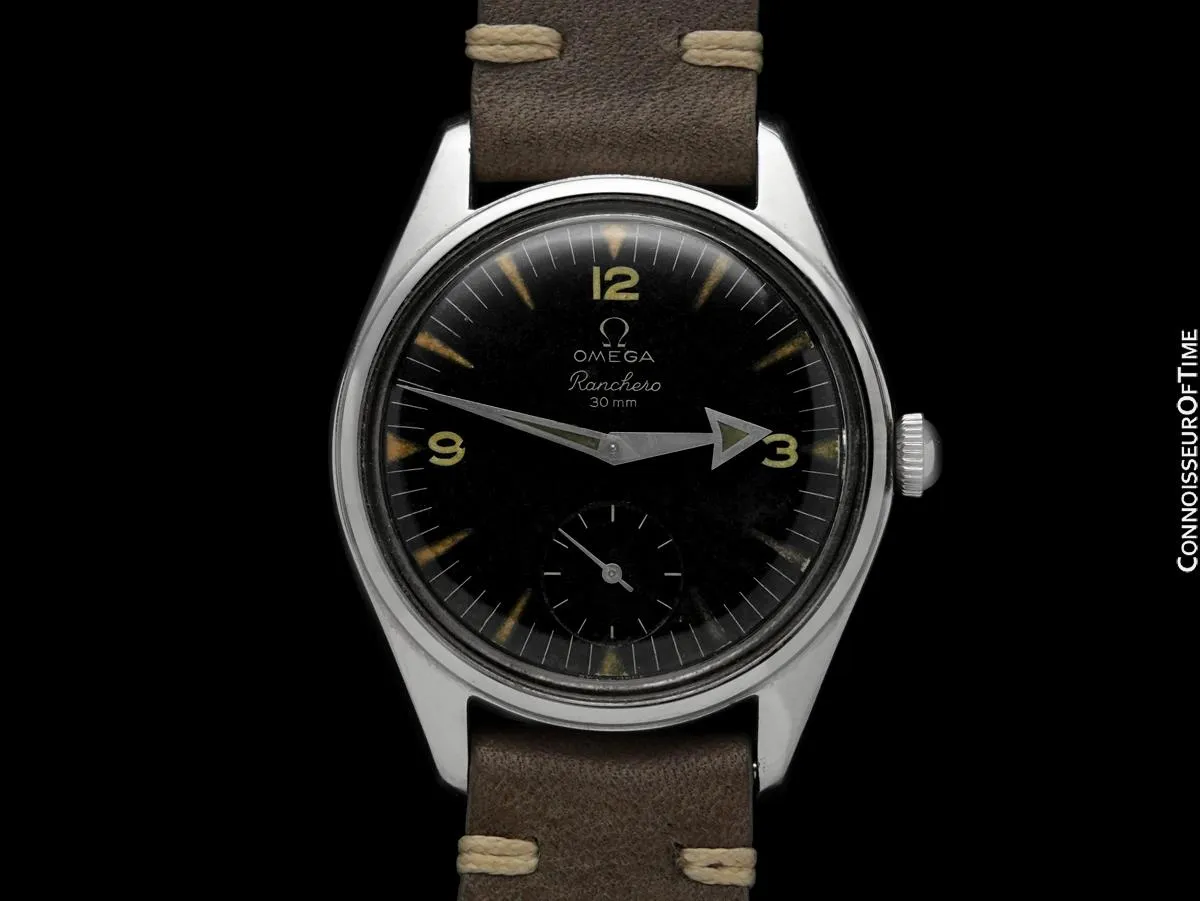 1958 Omega Ranchero Vintage Mens Large Handwound Watch - Stainless Steel