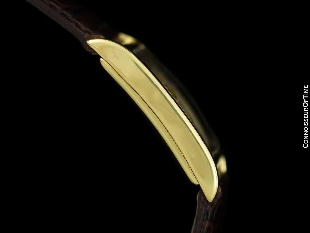 1960's Patek Philippe Vintage Mens Rectangular Watch with Bregeut Dial - 18K Gold
