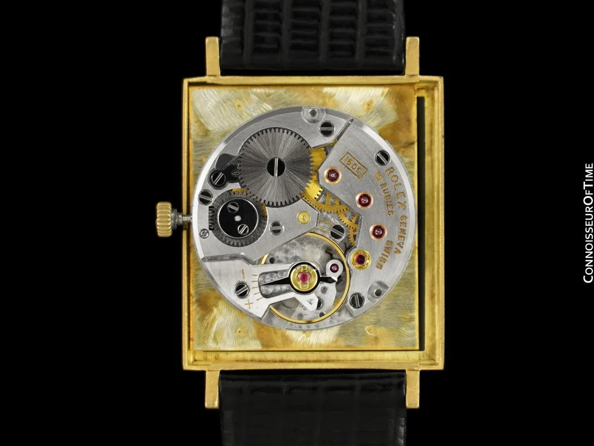 1966 Rolex Cellini Vintage Mens Handwound Rectangular Ref. 3603 Watch - 18K Gold