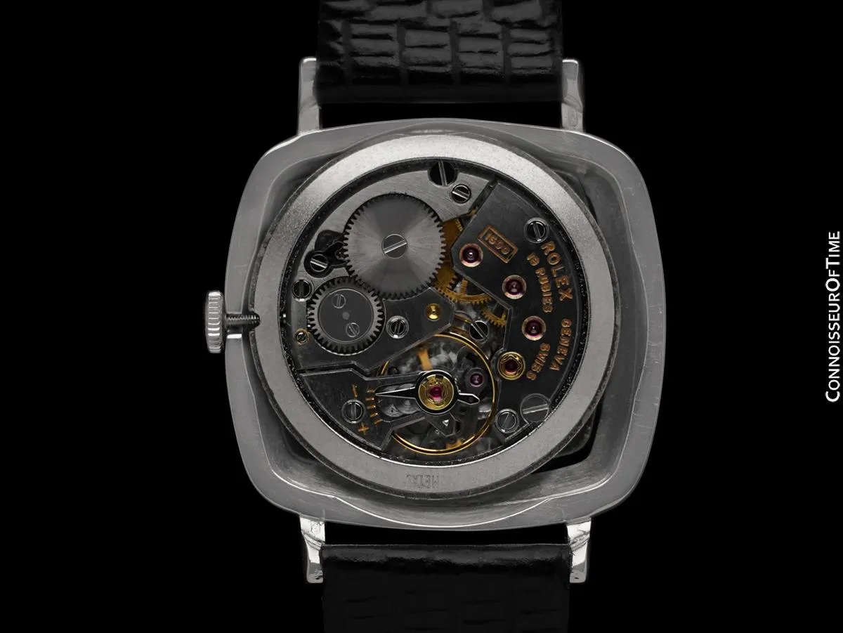 1970 Rolex Cellini Vintage Mens Midsize Handwound TV Watch, Ref. 3830 - 18K White Gold