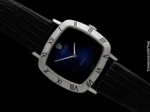 1970 Rolex Cellini Vintage Mens Midsize Handwound TV Watch, Ref. 3830 - 18K White Gold