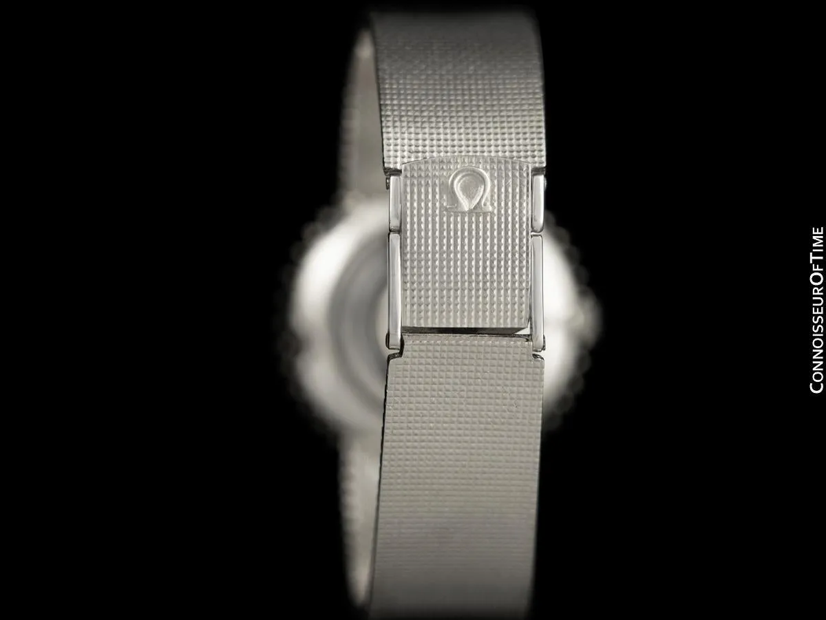 1970's Omega Geneve Vintage Mens Handwound Watch - Stainless Steel & Diamonds