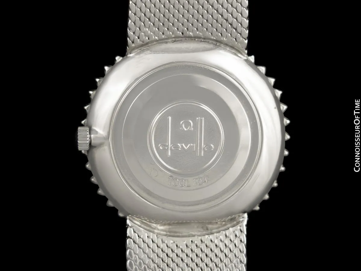 1970's Omega Geneve Vintage Mens Handwound Watch - Stainless Steel & Diamonds