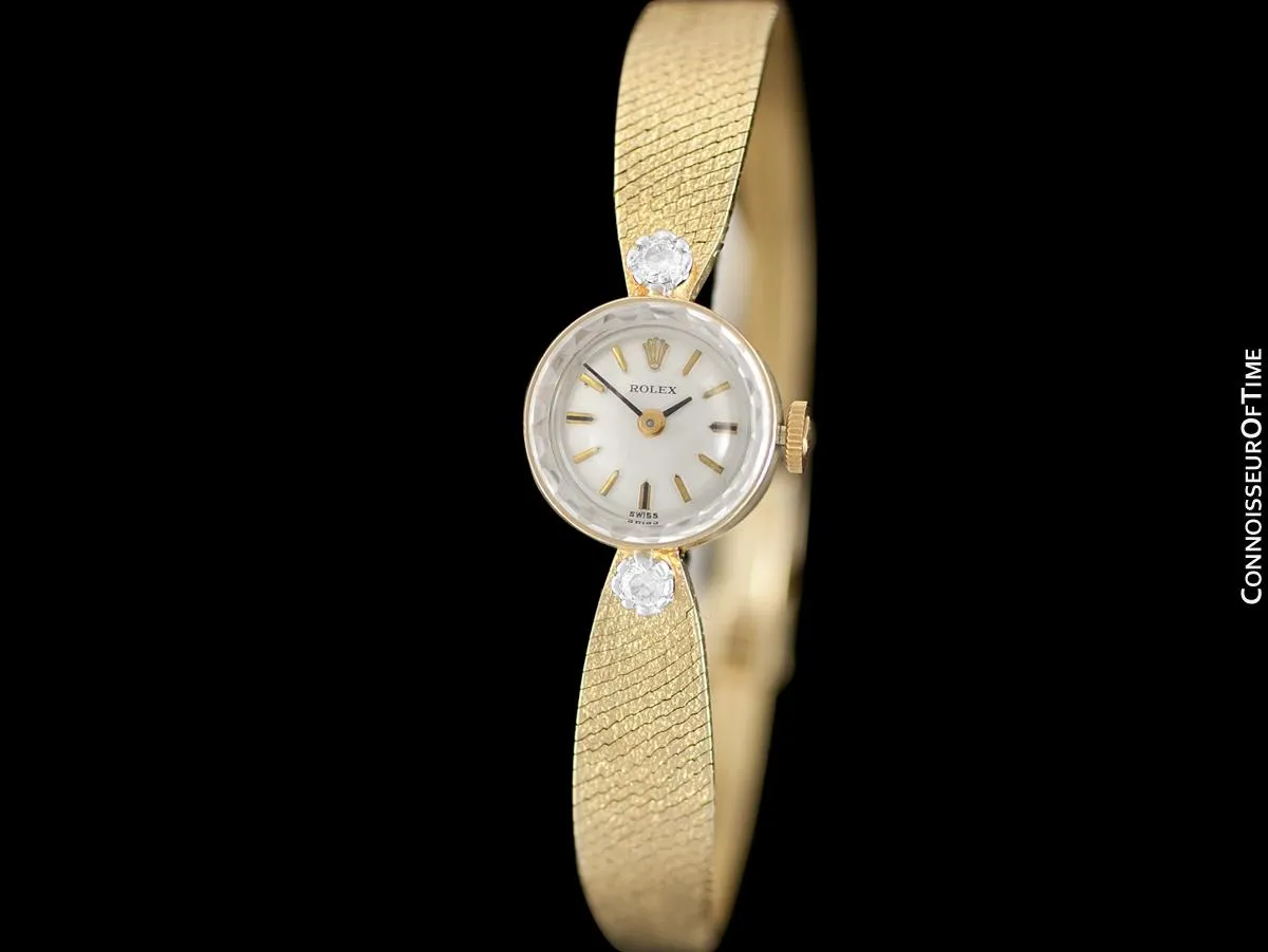 1970's Rolex Vintage Ladies Ladies Watch - 14K Gold & Diamonds