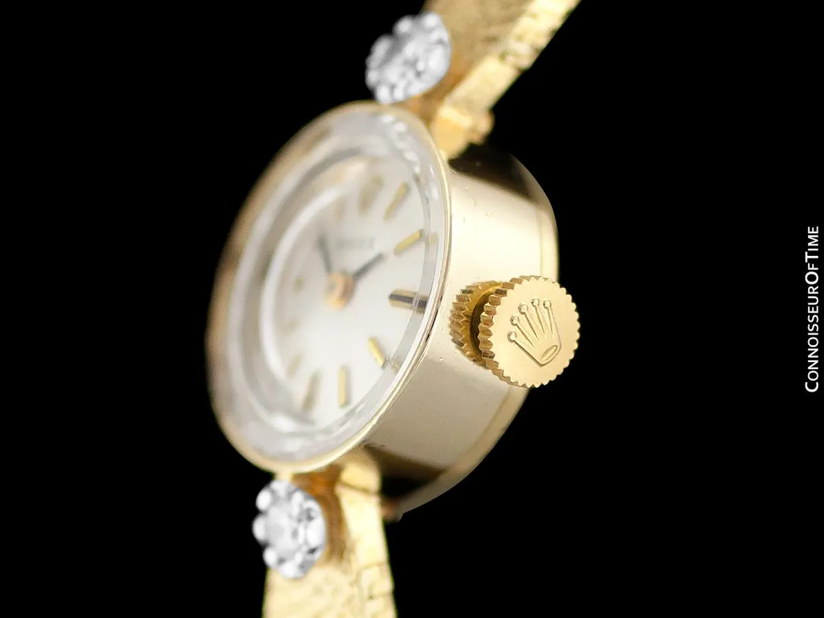1970's Rolex Vintage Ladies Ladies Watch - 14K Gold & Diamonds