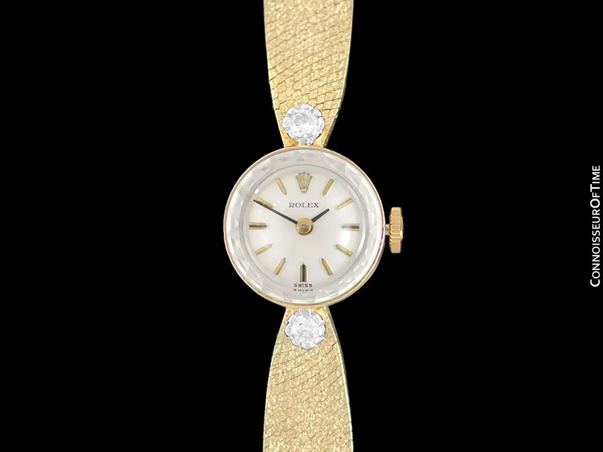 1970's Rolex Vintage Ladies Ladies Watch - 14K Gold & Diamonds