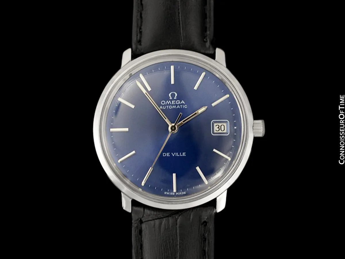 1972 Omega De Ville Vintage Mens Full Size Automatic Watch with Date - Stainless Steel
