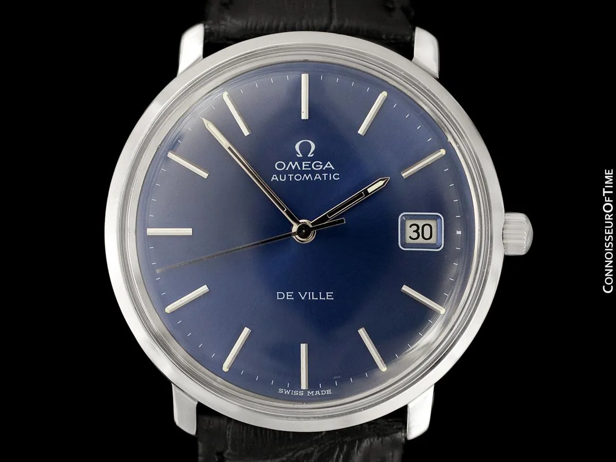 1972 Omega De Ville Vintage Mens Full Size Automatic Watch with Date - Stainless Steel