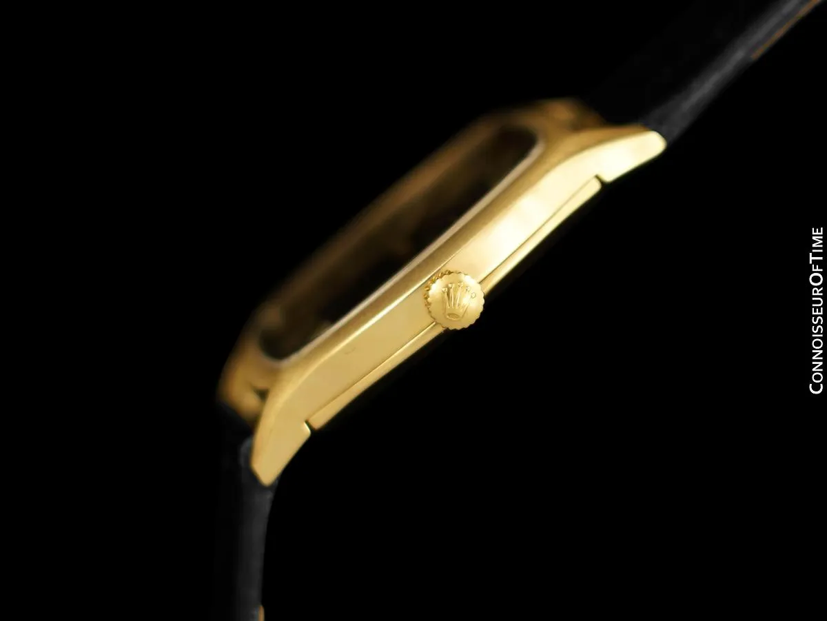 1976 Rolex Cellini Vintage Mens Handwound TV Shaped Dress Watch, Ref. 3805 - 18K Gold