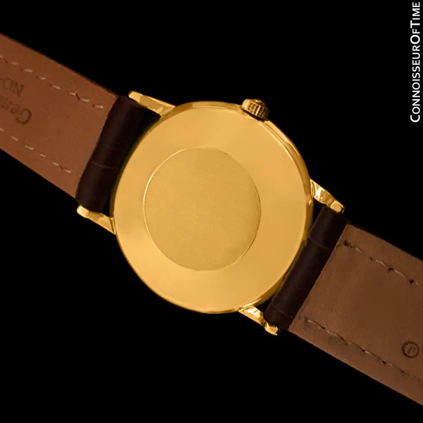 1978 Omega De Ville Vintage Mens Midsize Ultra Thin Dress Watch - 18K Gold Plated
