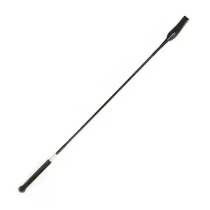 22.5 Inch Rimba Black Leather Medium Riding Whip