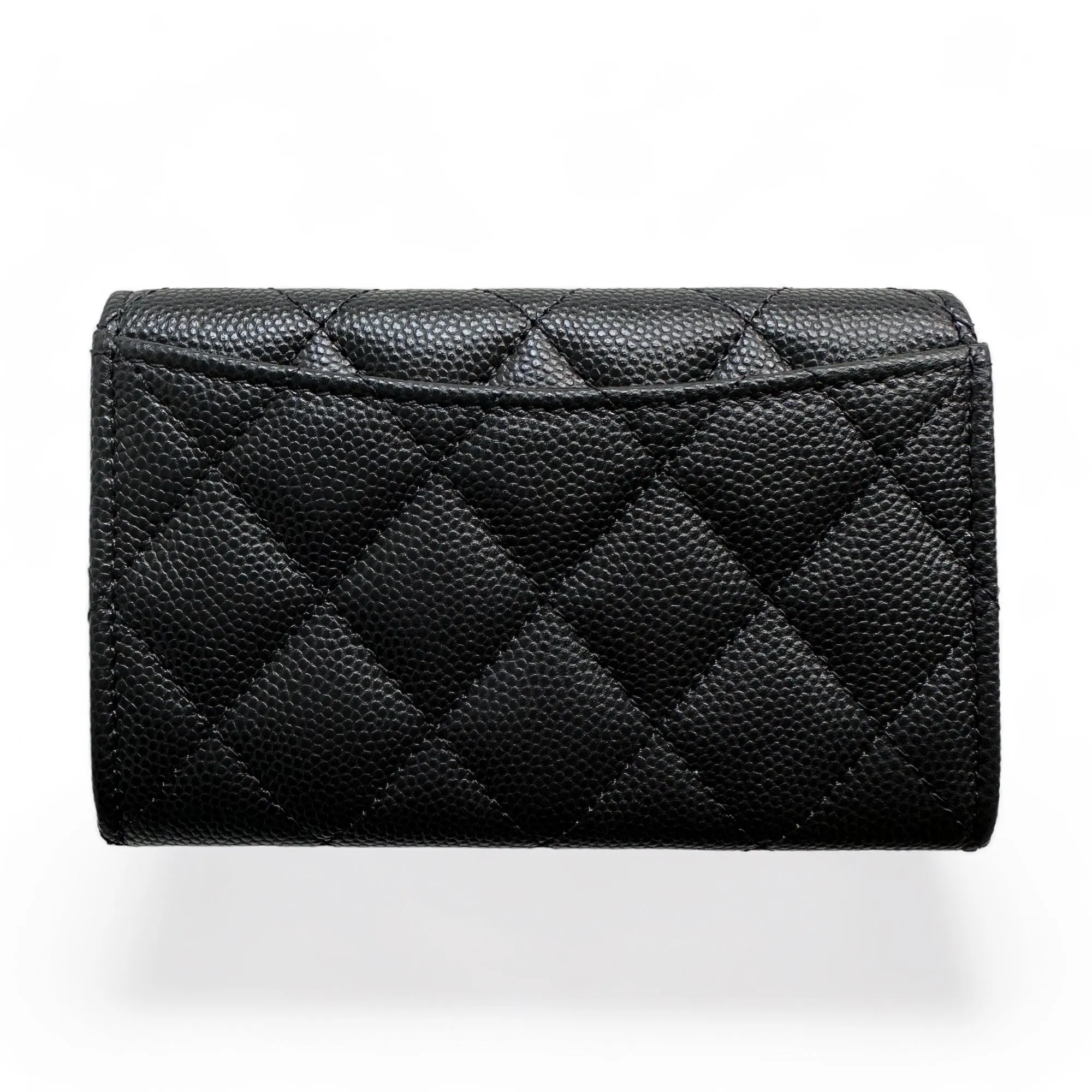 23C Casino Charms Classic Flap Card Holder Black Caviar