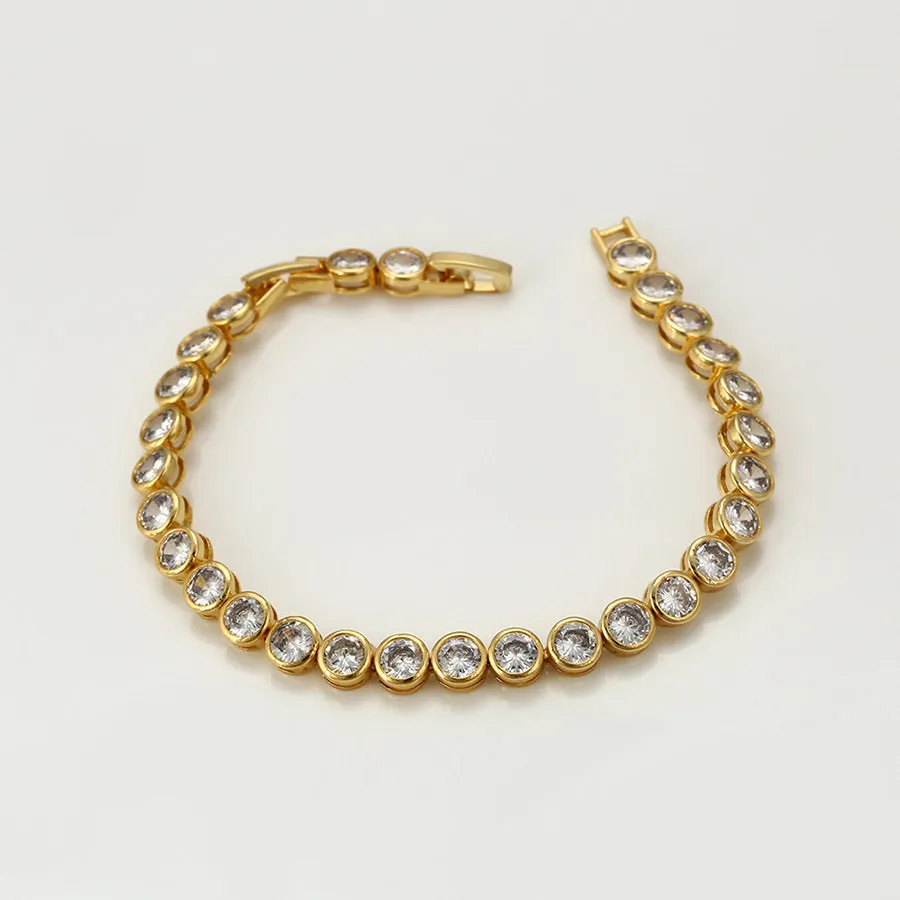 24K Gold Plated Cz Diamond Tennis Bracelet