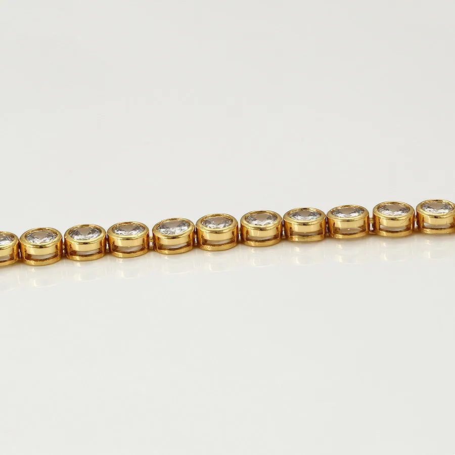 24K Gold Plated Cz Diamond Tennis Bracelet
