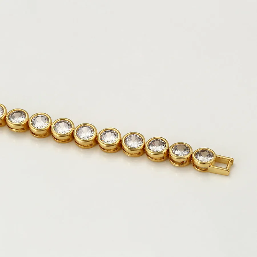 24K Gold Plated Cz Diamond Tennis Bracelet