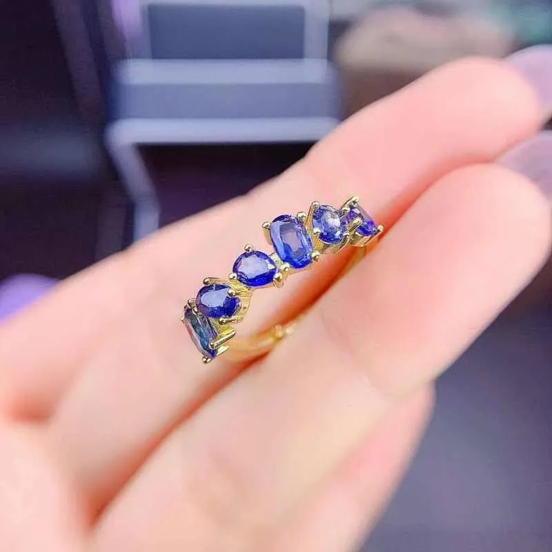 3*4mm Blue Sapphire Wedding Band