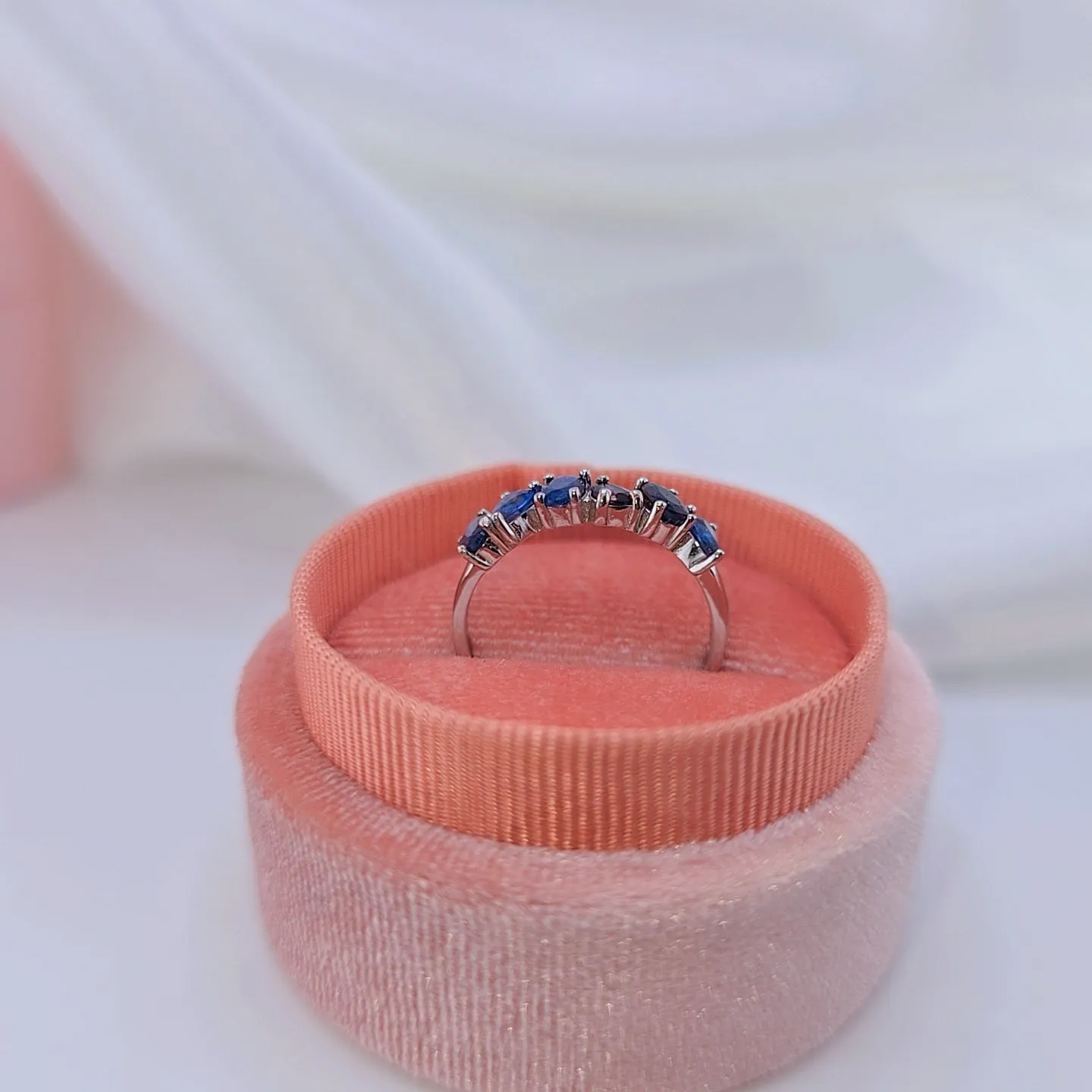 3*4mm Blue Sapphire Wedding Band