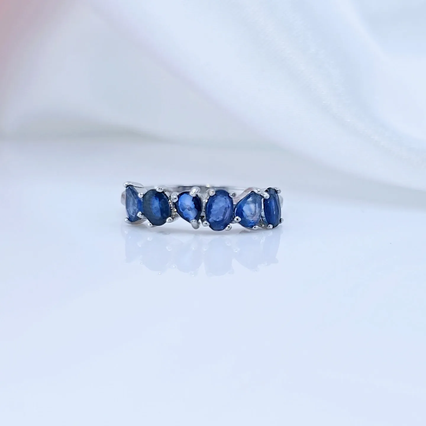 3*4mm Blue Sapphire Wedding Band