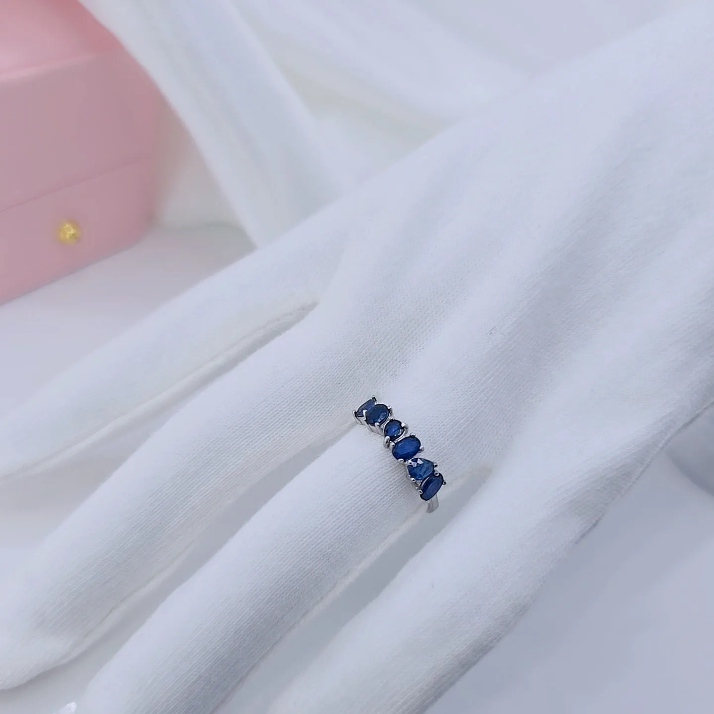 3*4mm Blue Sapphire Wedding Band