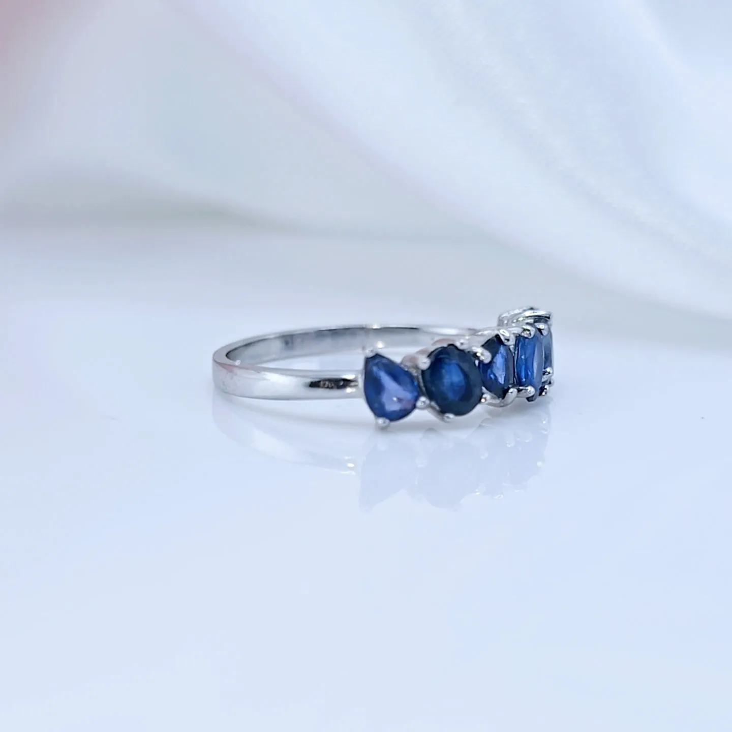 3*4mm Blue Sapphire Wedding Band