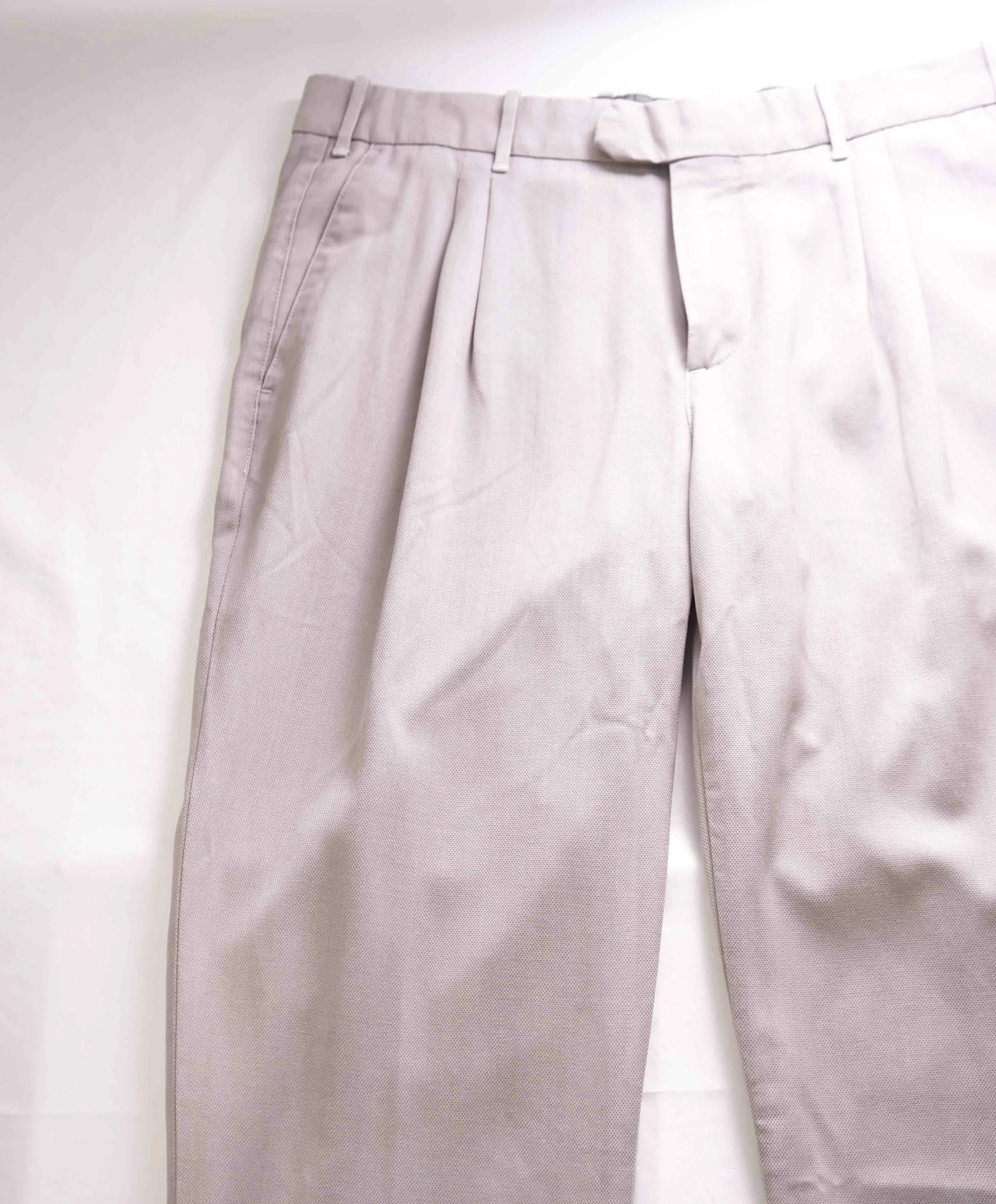 $495 ELEVENTY - Wool Gray Jacquard Micro Dart Slim Dress Pants- 34W
