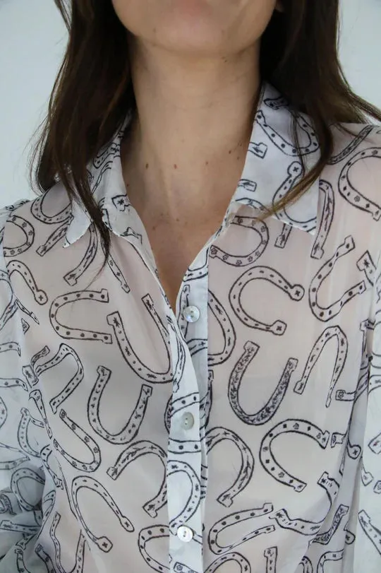 Ailee Horseshoe White Blouse