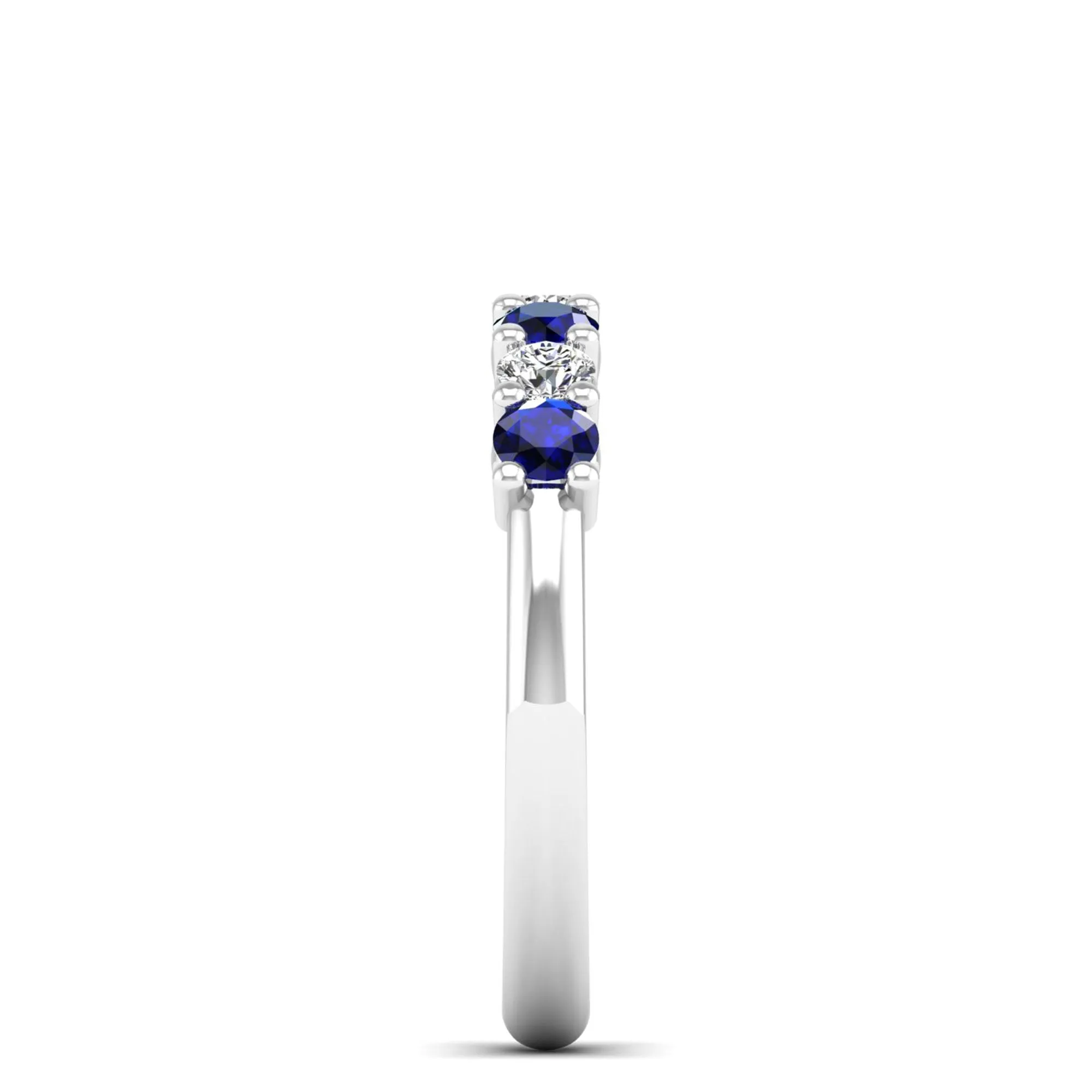 Alternating 7-Stone Classic Sapphire and Diamond Ring